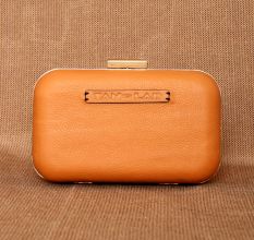 Handmade Peach Clutches Leather Polished Refined Radiant